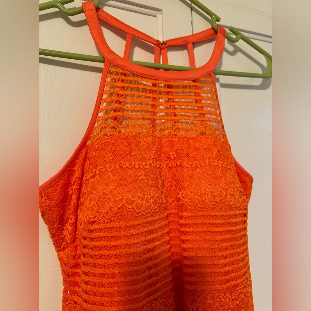 GUESS orange lace dress